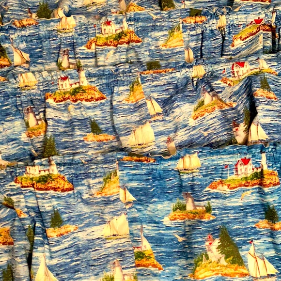 Vintage ocean scape curtains. Lighthouses, sailboats - Picture 5 of 8